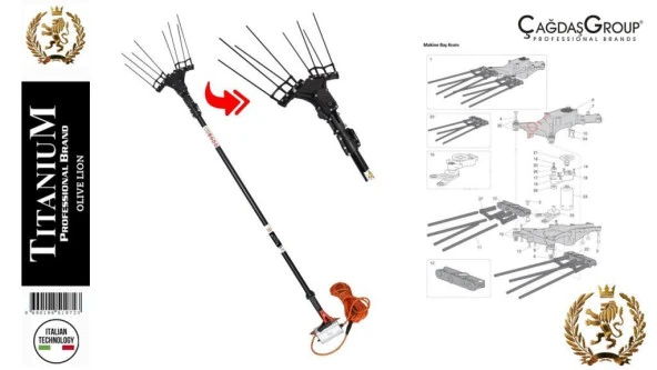 Titanium Olive Lion Plus Akülü Zeytin Meyve Hasat Makinesi 33V Taraklı - Resim 2
