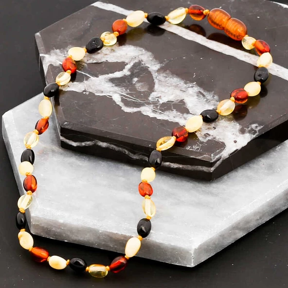 Bebek Damla Kehribar Diş Kolye - Resim 4