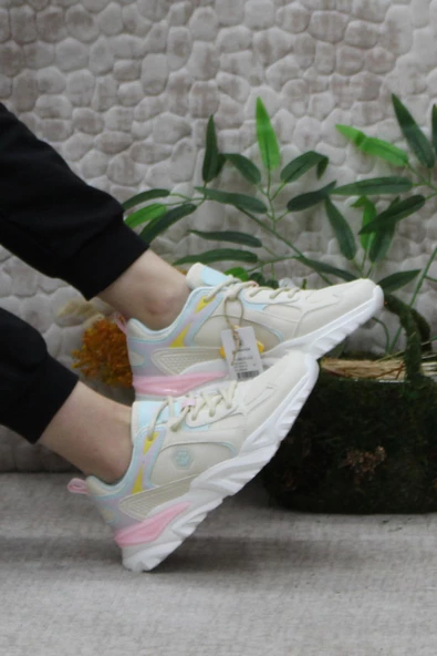 Lumberjack Emılıa Bej Hafif Rahat Orijinal Ürün Kadın Spor Ayakkabı - Resim 5