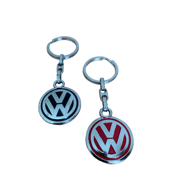 VOLKSWAGEN LOGOLU SİYAH  KIRMIZI METAL ANAHTARLIK(2 ADET)