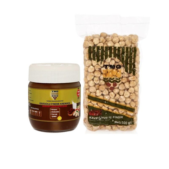 TMO Kavrulmuş İç Fındık 500 gr 1 ADET + TMO Kakaolu Fındık Kreması 400 gr 1 ADET