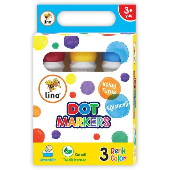 Lino Dot Marker 3lü Yıkanabilir Boya Kalemi
