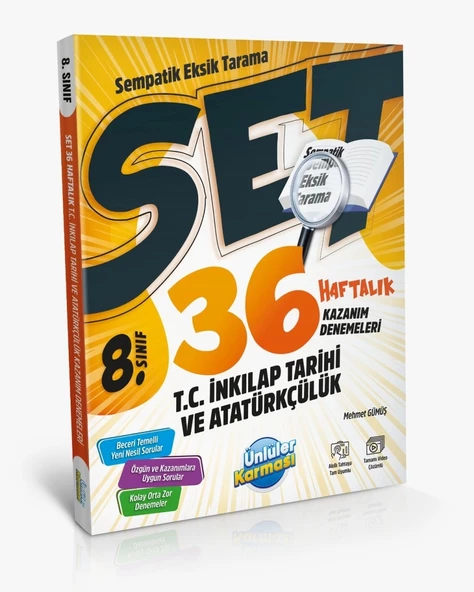 Ünlüler Karması 8.Sınıf İnkılap Tarihi 36 Haftalık Kazanım Denemeleri