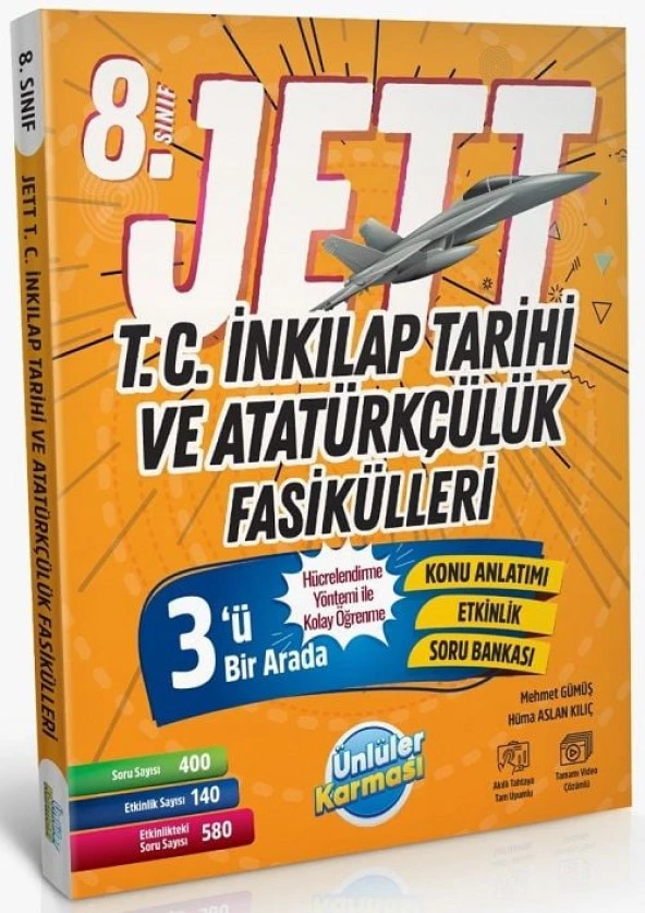 Ünlüler 8. Sınıf T.C İnkılap Tarihi ve Atatürkçülük JETT Soru Fasikülleri Ünlüler Yayınları ürün görseli
