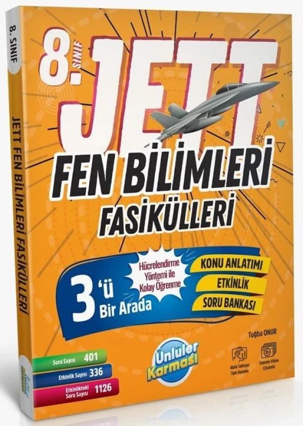 Ünlüler 8. Sınıf Fen Bilimleri JETT Soru Fasikülleri Ünlüler Yayınları ürün görseli 1
