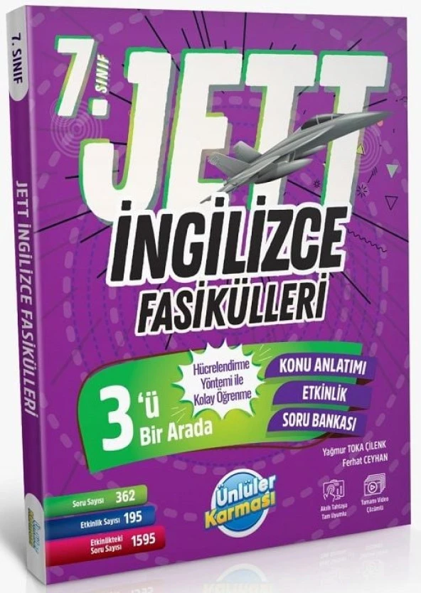 Ünlüler 7. Sınıf İngilizce JETT Soru Fasikülleri Ünlüler Yayınları