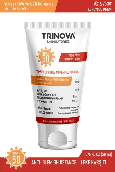 Trinova Leke Karşıtı Spf +50 Güneş Kremi 50ml