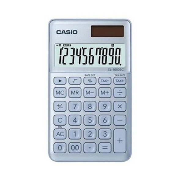 Casio SL-1000SC-BU Cep Tipi 10 Hane Mavi Hesap Makinesi ürün görseli 1