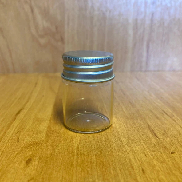 15 cc Cam Kavanoz  - Metal Kapaklı - 15ml Kapaklı Cam Kavanoz  x 10 Adet