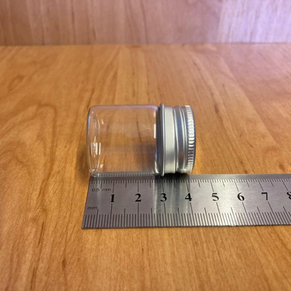 15 cc Cam Kavanoz  - Metal Kapaklı - 15ml Kapaklı Cam Kavanoz  x 10 Adet - Resim 2