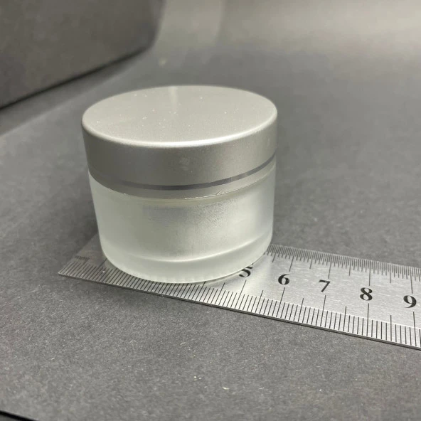 30 cc Buzlu Cam Krem Kavanoz  - Gümüş Kapaklı İç Contalı - 30ml Buzlu Cam Krem Kavanoz  x 10 Adet - Resim 4