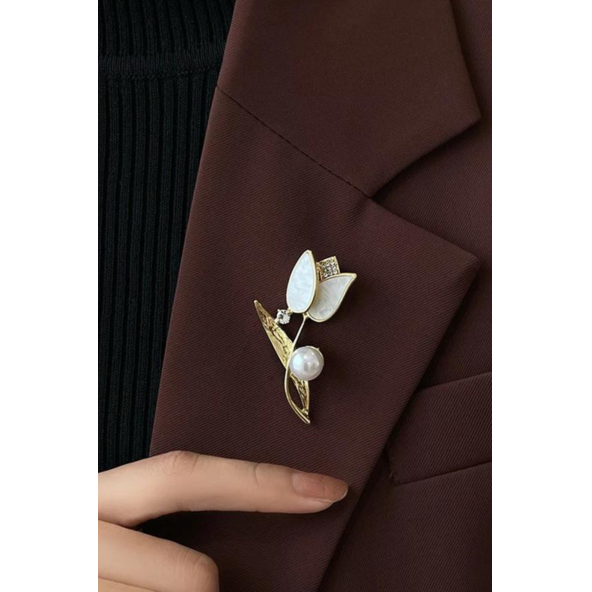 Lale İncili Broş ve Yaka İğnesi - 2