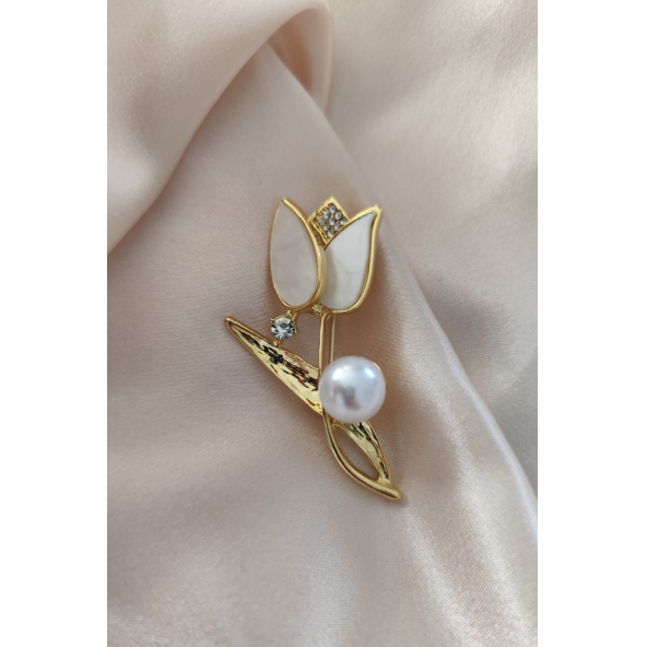 Lale İncili Broş ve Yaka İğnesi - 3