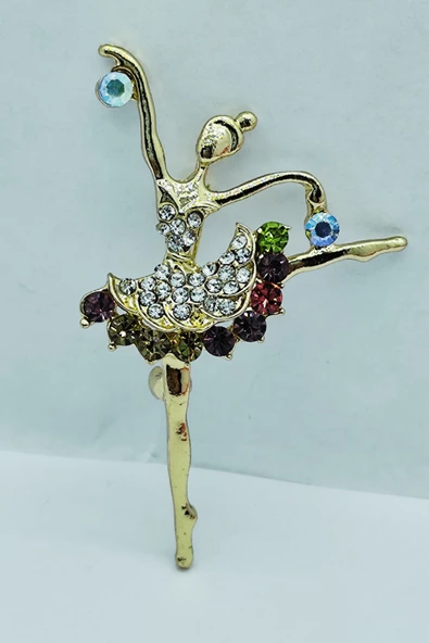 Balerin Taşlı Broş ve Yaka İğnesi - 2
