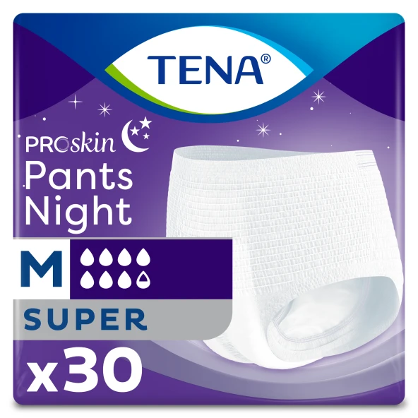 Tena ProSkin Pants Night Medium Orta Beden Gece için Süper Emici Külot 30 lu paket - 2
