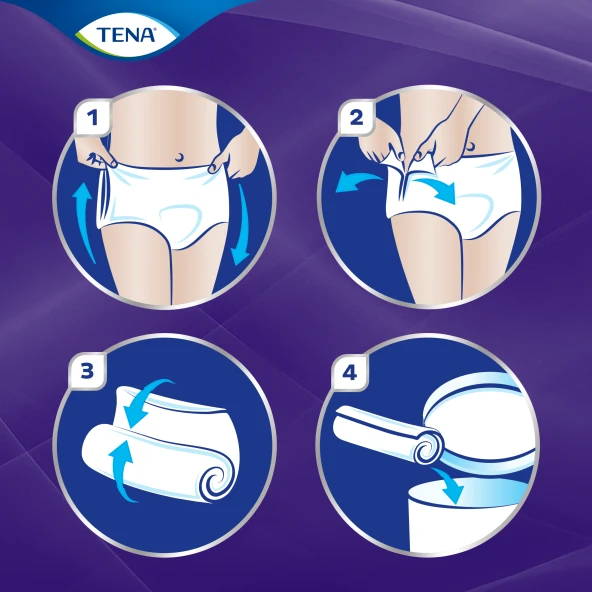 Tena ProSkin Pants Night Medium Orta Beden Gece için Süper Emici Külot 30 lu paket - 5