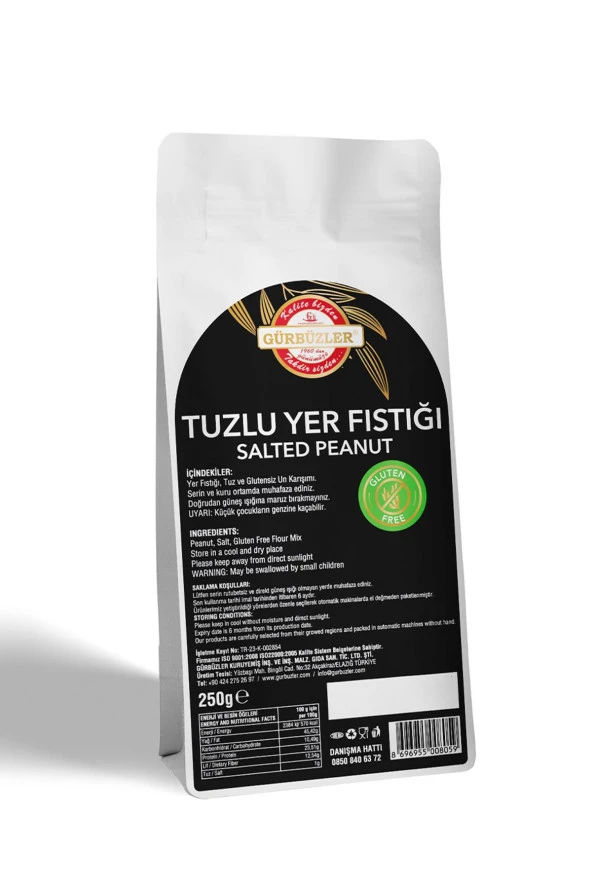 Gürbüzler Glutensiz Yer Fıstığı Kavrulmuş Tuzlu 250 Gram - 2