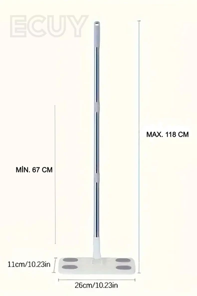 360° Başlıklı Mikrofiber Mop – Sıkıştırmalı Paspas Temizlik Seti, Yüzey Temizlik ve Havlu Uyumlu - 2