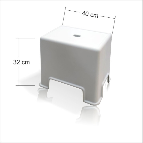 Beyaz Banyo Balkon Salon Küvet Ayak Koyma Pufu Oturak Taburesi Merdiveni Basamak Yükseltici Basamağı - 4