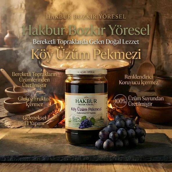 Bozkır Tahin Merkezi Üzüm Köy Pekmezi El Yapımı 800 gr (Doğal&katkısız) ürün görseli 1