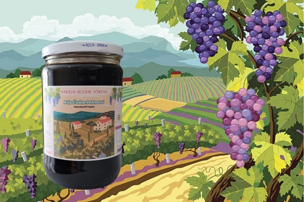 Bozkır Tahin Merkezi Üzüm Köy Pekmezi El Yapımı 800 gr (Doğal&katkısız)