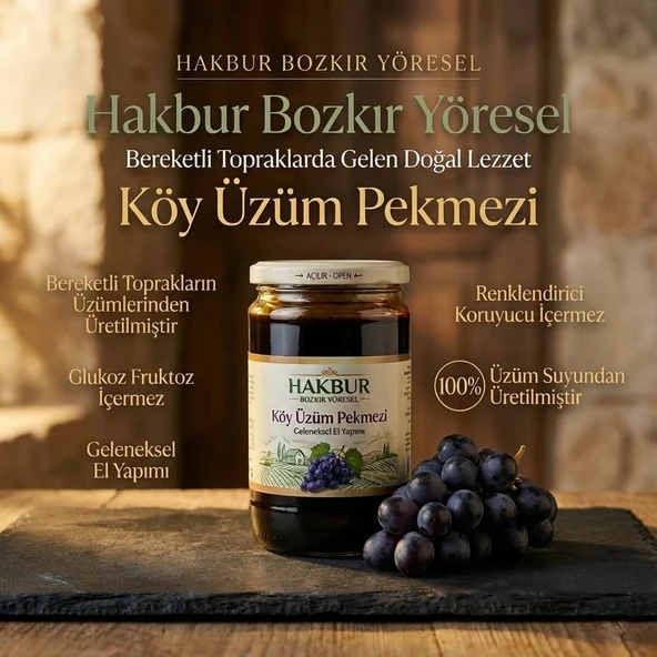 Bozkır Tahin Merkezi Üzüm Köy Pekmezi El Yapımı 800 gr (Doğal&katkısız) - Resim 2