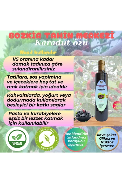 Bozkır Tahin Merkezi Doğal Karadut Özü 700 gr (Soguk Sıkım & Şekersiz)
