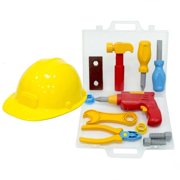 Minik Usta Çantalı Baretli Tamir Seti - 3