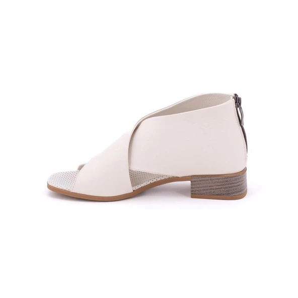 MAMMAMİA D24YS-1435 KISA TOPUK BİLEK BOY DERİ KADIN SANDALET - 9
