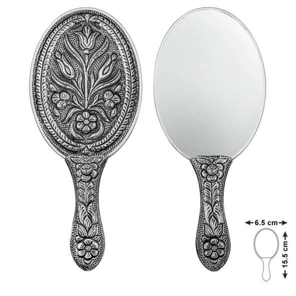 Himarry 925 Ayar Gümüş Lale Motifli El Aynası