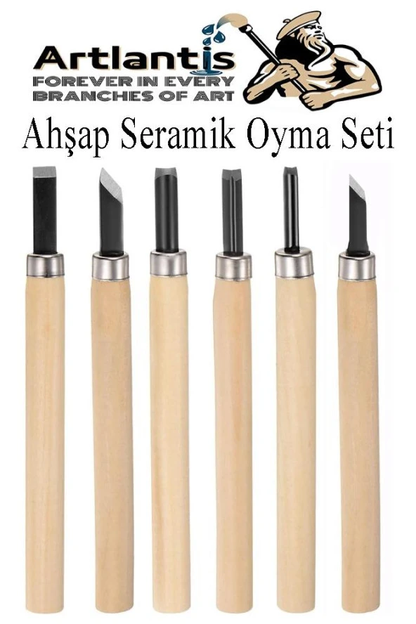 Ahşap Seramik Oyma Seti 6 lı 1 Paket İskarpela Seti Paslanmaz Çelik Bıçaklı Ağaç Oyma Heykel Hobi Kretuar Gravür