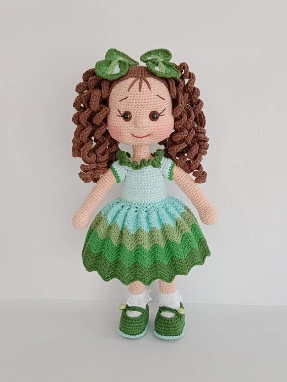 Egzotik Kıvırcık Saçlı Karnaval Bebek Amigurumi Organik Oyuncak - 1
