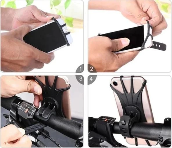 Esnek Silikon Örümcek Bisiklet Telefon Tutucu - Resim 3