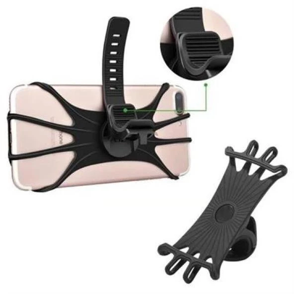 Universal Bisiklet Motosiklet Çocuk Arabası Silikon 360 Derece Telefon Tutucu Tüm Modellerle - 5