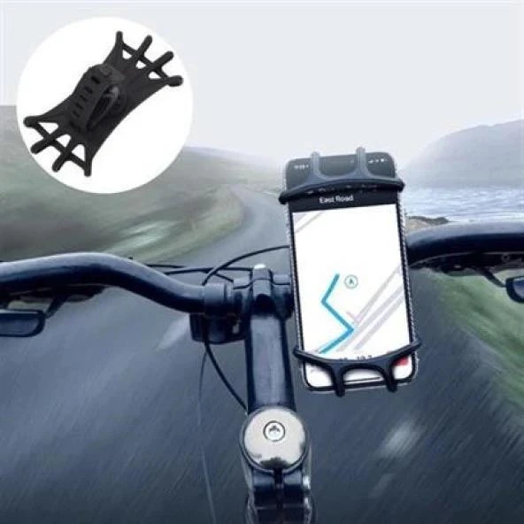 Universal Bisiklet Motosiklet Çocuk Arabası Silikon 360 Derece Telefon Tutucu Tüm Modellerle - 9