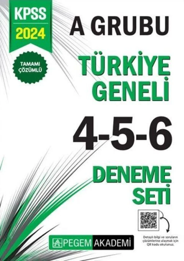 2024 KPSS A Grubu Türkiye Geneli 4-5-6 Deneme Seti Pegem Yayınları