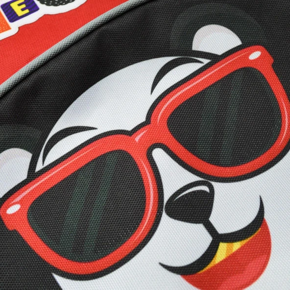 Sentor 3 Bölmeli Gözlüklü Anaokulu Sırt Çantası Gözlüklü Panda Baskılı - 5