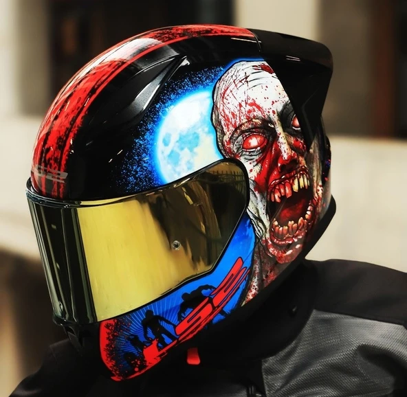 LS2 Rapıd 2 Race Zombıe Fullface Motosiklet Kaskı Gold Camlı - 2