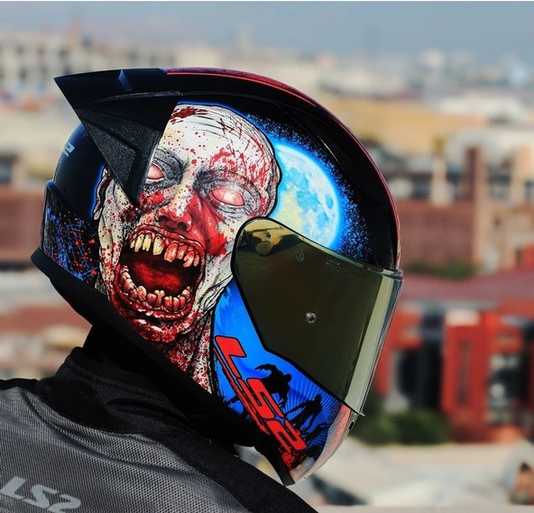 LS2 Rapıd 2 Race Zombıe Fullface Motosiklet Kaskı Gold Camlı - 4