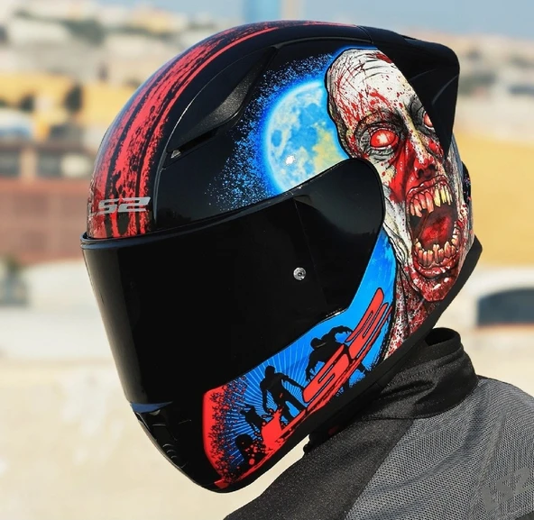 LS2 Rapıd 2 Race Zombıe Fullface Motosiklet Kaskı Siyah Camlı