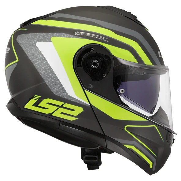 LS2 Strobe 2 Phantom Neon Sarı Çene Açılır Motosiklet Kaskı - 5