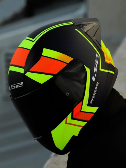 Ls2 Rapıd 2 Race Extra Mat Neon Sarı Fullface Motosiklet Kaskı Siyah Camlı - 4