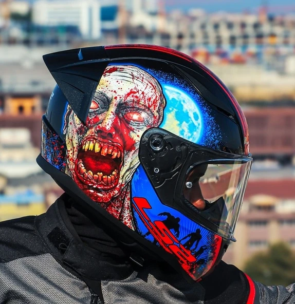 LS2 Rapıd 2 Race Zombıe Fullface Motosiklet Kaskı - 4