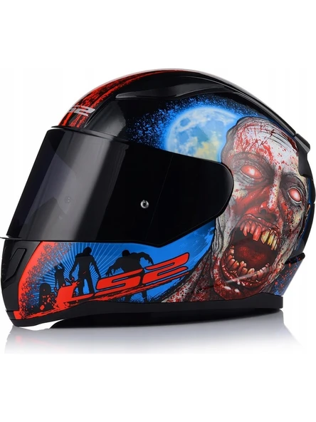 LS2 Rapıd 2 Zombıe Fullface Motosiklet Kaskı Siyah Camlı