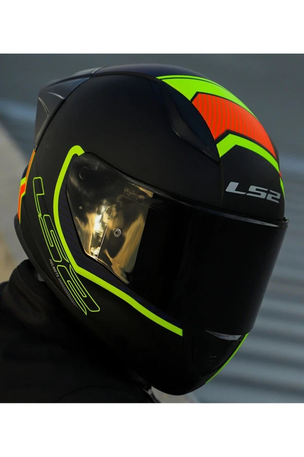 Ls2 Rapıd 2 Race Extra Mat Neon Sarı Fullface Motosiklet Kaskı Siyah Camlı