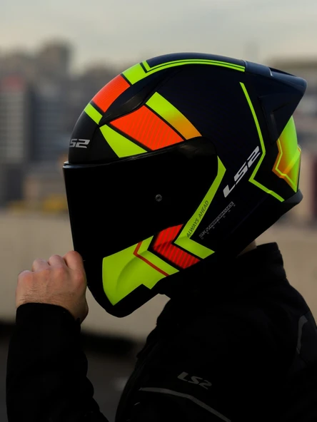 Ls2 Rapıd 2 Race Extra Mat Neon Sarı Fullface Motosiklet Kaskı Siyah Camlı - 3