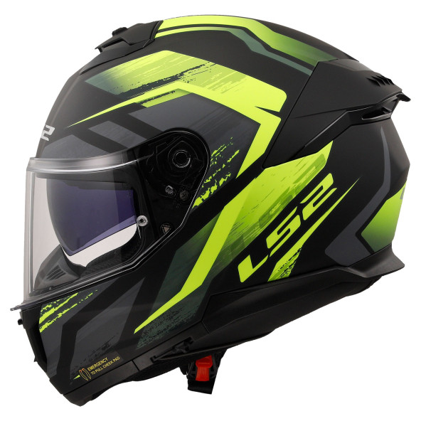 Ls2 Stream 2 Fury Kapalı Motosiklet Kaskı Neon Sarı - 2