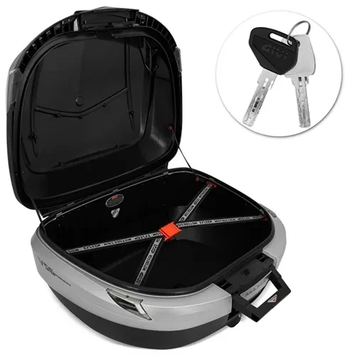 Givi V56NT Maxia Motosiklet Arka Çanta Gri Reflektörlü - Resim 3