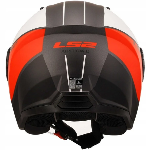 Ls2 Aırflow 2 Cover Mat Siyah-Kırmızı-Beyaz Açık Motosiklet Kaskı - 3