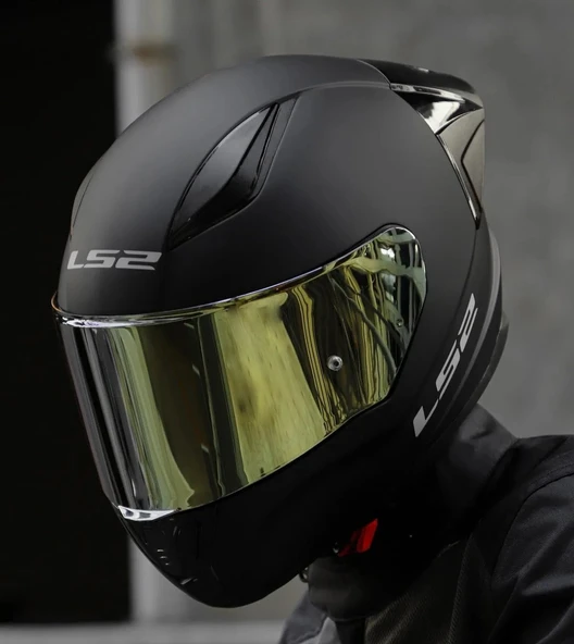 LS2 Rapıd 2 Race Mat Siyah Fullface Motosiklet Kaskı Gold Camlı - 4
